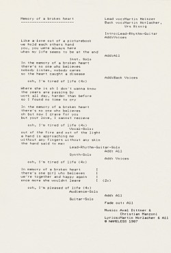 Text Memory of a broken heart